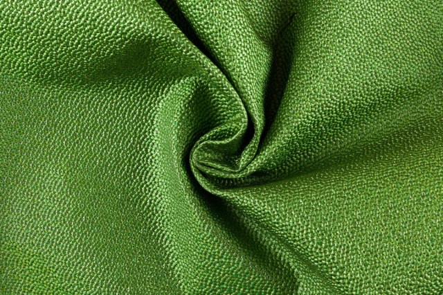 Vitello stampa paillettes embossed lamina fluo verde 